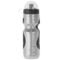 M WAVE SILVER GREY 700ML PLASTIC WATERBOTTLE NON SLIP