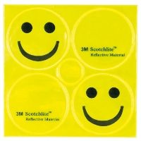 M-WAVE 3M SMILEY FACE YELLOW 4 PACK STICKER SET