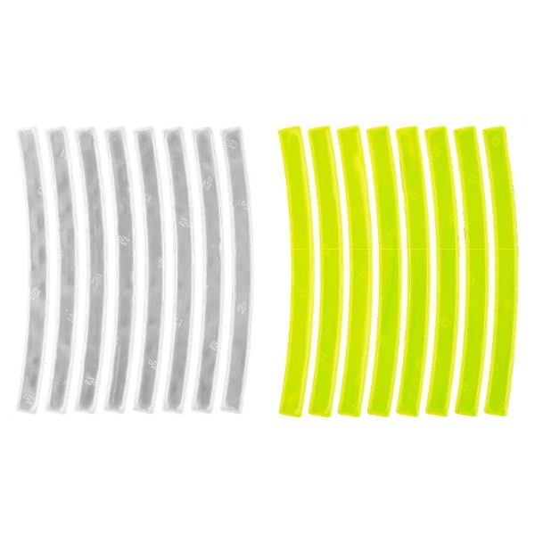 M-WAVE 3M REFLECTIVE YELLOW AND SILVER STRIPS 16 PIECE STICKER SET