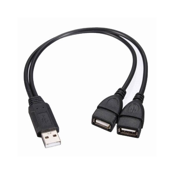 USB Male to 2 Female, Y-Connector