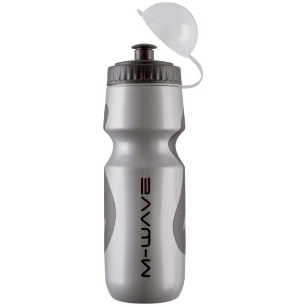 M WAVE SILVER GREY 700ML PLASTIC WATERBOTTLE NON SLIP