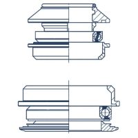 M-Wave Tapered Semi Integrated Headset 1 1/8" - 1.5"  ZS44/56C