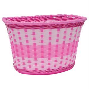 Oxford Small Plastic Wicker Effect Basket Pink